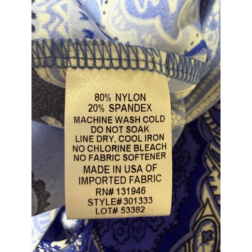 Jude Connally‎ Claire Captivia Paisley Print Tank Top Navy Blue Women's Size Med - Picture 11 of 12